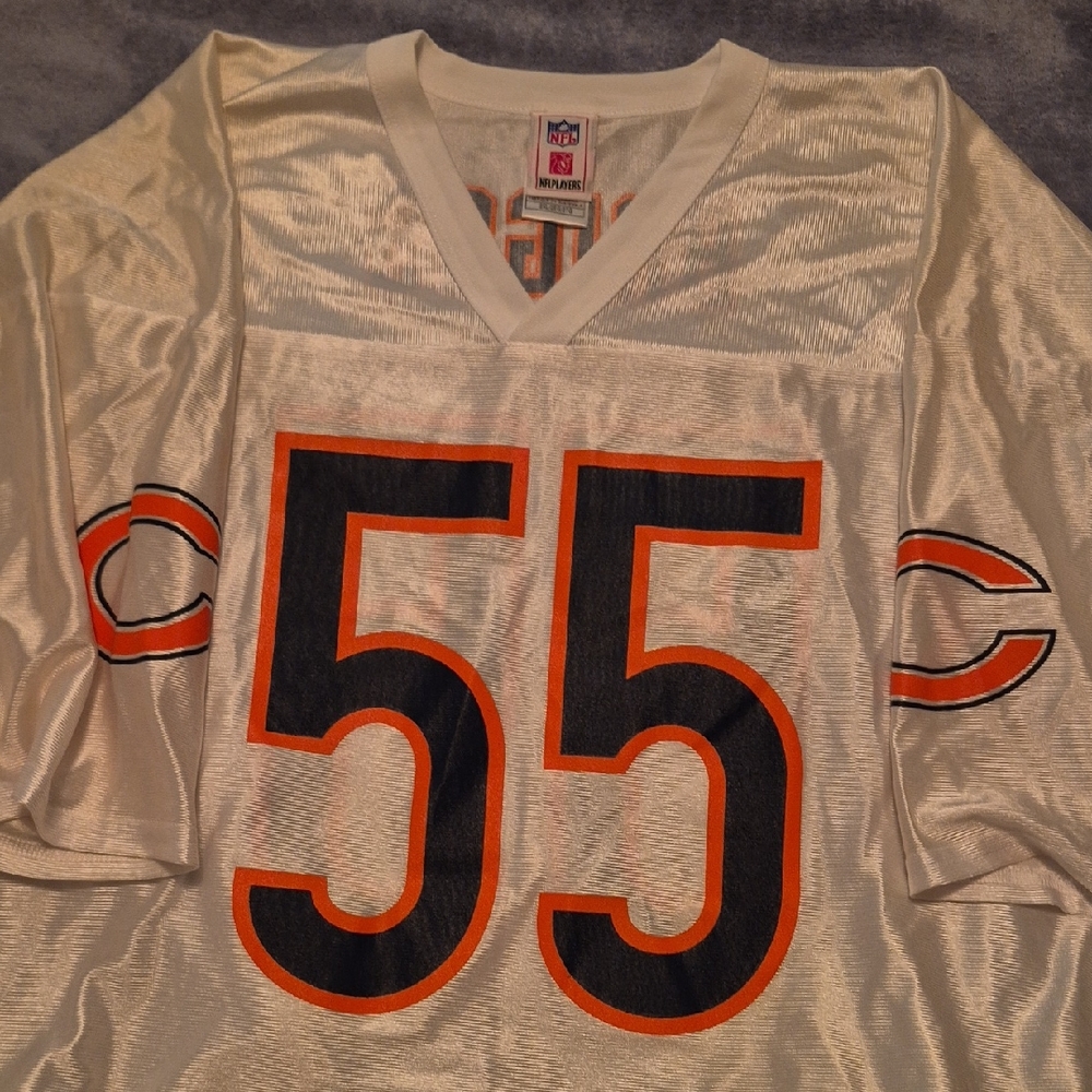 Chicago Bears NFL White Jersey with Navy and Orange Accents- #55- Briggs XXL